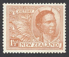 New Zealand Sc# 167 MH 1920 1½p Maori Chief - Unused Stamps