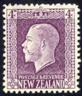 New Zealand Sc# 151 MH 1916 4p Purple King George V - Unused Stamps