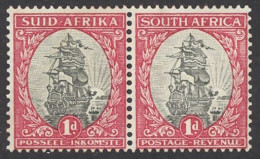 South Africa Sc# 34 MNH Pair (b) 1930-1945 1p Jan Van Riebeek's Ship - Ungebraucht