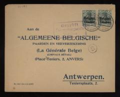 Germany Belgium 1917 Tongern Cover To Antwerpen__(11101) - OC38/54 Belgische Besetzung In Deutschland