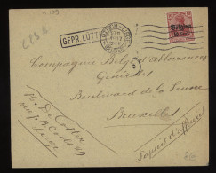 Germany Belgium 1917 Luttich Cover To Bruxelles__(11109) - OC38/54 Belgian Occupation In Germany