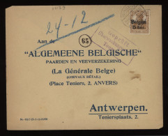 Germany Belgium 1916 Tongern Cover To Antwerpen__(11139) - OC38/54 Belgian Occupation In Germany