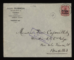 Germany Belgium 1916 Tournai Business Cover To Bruxelles__(11136) - OC38/54 Belgische Bezetting In Duitsland