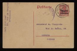 Germany Belgium 1916 Stationery Card To Switzerland__(12546) - OC38/54 Occupazione Belga In Germania