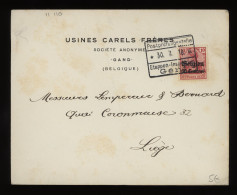 Germany Belgium 1916 Gent Cover To Liege__(11110) - OC38/54 Belgische Besetzung In Deutschland