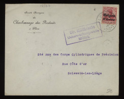 Germany Belgium 1915 Flenu Business Cover To Sclessin__(12567) - OC38/54 Ocupacion Belga En Alemania