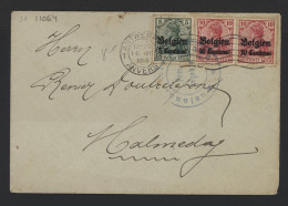 Germany Belgium 1915 Antwerpen Cover To Halmelay__(11064) - OC38/54 Belgische Besetzung In Deutschland