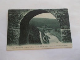 BOUILLON LUXEMBOURG ( BELGIQUE ) VUE SUR LA SEMOY ET SUR LA ROUTE DE CORBION A TRAVERS UNE MEUTRIERE DU CHATEAU - Bouillon