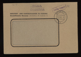 Germany French 1946 Neuwied Gebuhr Bezahlt Cover__(12181) - Algemene Uitgaven