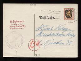 Germany French 1946 Ludwigshafen Card To Munchen__(9331) - Amtliche Ausgaben