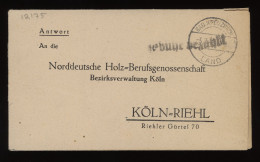 Germany French 1946 Bad Kreuznach Gebuhr Bezahlt Letter To Köln__(12175) - Emissions Générales