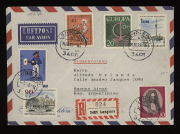 Germany BRD 1966 Lenglern Registered Air Mail Cover To Argentina__(10976) - Brieven En Documenten