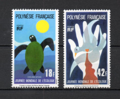 POLYNESIE  N°  108 + 109   NEUFS SANS CHARNIERE COTE  55.00€    ECOLOGIE TORTUE ANIMAUX  VOIR DESCRIPTION - Nuovi