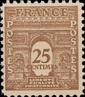 France - Yvert & Tellier N°622 - Type Arc De Triomphe De L’Étoile 25c Brun. -  Neuf** NMH - Cote Catalogue 0,20€ - 1944-45 Triomfboog
