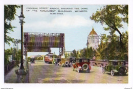 Canada Manitoba 007, Winnipeg, Valentine's, Osborne Street Bridge, Showing The Dome Of The Parliament Buildings, Tramway - Winnipeg