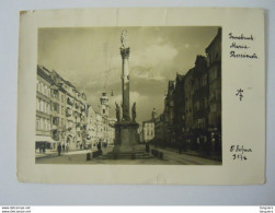 Autriche Innsbruck Maria Theresienstr. Photo A. Defner Circulée 1953 Timbre Yv 819 Theodor Körner Un Peut Abimée - Innsbruck