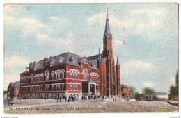 (Etats-Unis) IA 003, Burlington, Raphael Tuck Série 2636, Corner Eighth And Division Streets, Tramway - Sonstige & Ohne Zuordnung