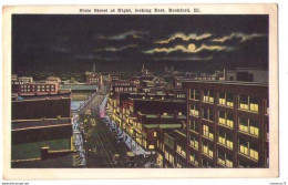 (Etats-Unis) IL 039, Rockford, E C Kopp, Stade Street At Night, Looking East - Rockford