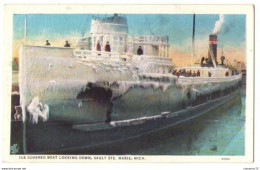 (Etats-Unis) Michigan MI 008, Sault Ste Marie, E Young 97981, Ice Covered Boat Locking Down - Sonstige & Ohne Zuordnung