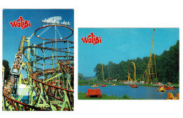 Lot 2 X CPA Belgium WALIBI Funpark Pretpark Theme Park CPA Groot Formaat Siroccoc Jumbo Jet Roller Coaster - Waver