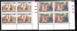 ITALIA REPUBBLICA ITALY REPUBLIC1997 NATALE CHRISTMAS NOEL WEIHNACHTEN NAVIDAD NATAL SERIE QUARTINA ANGOLO DI FOGLIO MNH - 1991-00: Nieuw/plakker