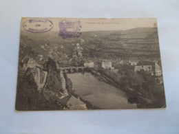 BOUILLON LUXEMBOURG ( BELGIQUE )  PANORAMA VERS LE PONT DE LIEGE  VUE GENERALE  CACHET DU CHATEAU DEVANT 1921 - Bouillon