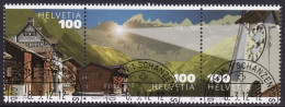 Schweiz: SBK-Nr. Z198 (Dreierstreifen Martinsloch 2012) ET-gestempelt - Se-Tenant
