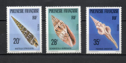 POLYNESIE  N°  142 à 144   NEUFS SANS CHARNIERE COTE  6.90€   COQUILLAGE ANIMAUX FAUNE - Unused Stamps