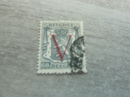 Belgique - Armoirie - Lion - Surcharge V - 60c. - Gris-bleu - Oblitéré - Année 1940 - - Gebraucht