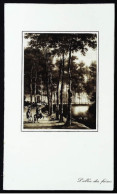 ► Ancien MENU Gravure Braun Tableau  Allée Des Frènes Thème Paysage   (Éd.Minéralogène Bosson) Dim. 14x8 - Menus