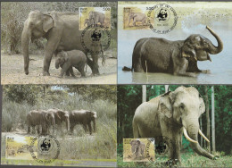 Sri Lanka 1986, Maximumcards Unused, WWF, Elephants - Sri Lanka (Ceylon) (1948-...)