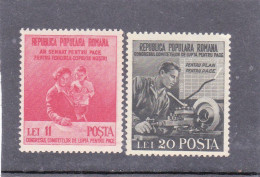 THE STRUGGLE FOR PEACE 1950  MI.Nr.1236/37 ,MNH ROMANIA - Ungebraucht