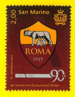SAN MARINO 2017 Francobollo 90° FONDAZIONE AS ROMA 1927-2017 - CALCIO FOOTBALL - Unused Stamps