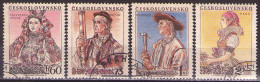 Czechoslovakia 1955 National Costumes, Used (o) Michel 921-924 - Usati