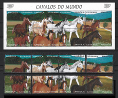 ● 1997 ANGOLA ֎ Africa ֎ CAVALOS DO MUNDO ֎ ANIMALI ֎ Cavalli ֎ BF Con Serie ** ● Lotto 2483 B ● - Angola