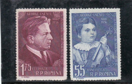 MUSIC,GEORGE ENESCU 1956  MI.Nr.1630/31 ,MNH ROMANIA - Nuovi