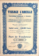 Tissage L'Abeille - Anciens Etablissements Vanberghe Et Destombes - Deerlijk-lez-Courtrai - Textil