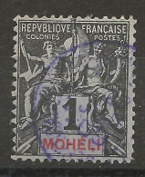 MOHELI N° 1 CACHET VIOLET / Used - Used Stamps