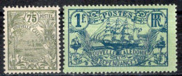 Nvelle CALEDONIE Timbres-Poste N°101*& 102* Neufs Charnières TB Cote : 3€00 - Ongebruikt