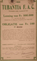 Tubantia F.A.C. Obligatie Van Fr 100 - 5 % (1931) - Autres & Non Classés