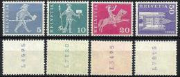 Schweiz Suisse 1960: RM MIT NR ROULEAUX + NO. Zu 355/363R.01 + Lettre L / M / N Ou P + 4 Digits ** MNH  (Zu CHF 23.00) - Rouleaux