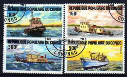 Congo 1984 Bateaux (19) Yvert N° 730 à 733 Oblitérés Used - Gebraucht