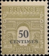 France - Yvert & Tellier N°704 - Type Arc De Triomphe 50c Olive - Neuf** NMH - Cote Catalogue 0,20€ - 1944-45 Arc De Triomphe