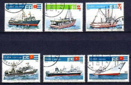 Cuba 1978 Bateaux (21) Yvert N° 2073 à 2076 Et PA 298+299 Oblitérés Used - Used Stamps