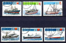 Cuba 1978 Bateaux (21) Yvert N° 2073 à 2076 Et PA 298+299 Oblitérés Used - Usados