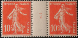 LP2943/48 - FRANCE - 1907 - TYPE SEMEUSE CAMEE - N°138 (millésime 7) TIMBRES NEUFS** - Millésime