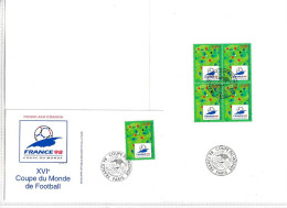 " COUPE DU MONDE FRANCE 98 : LOGO " Sur Encart (N°té) Et Enveloppe 1er Jour De 1995  5 X N° YT 2985. FDC à Saisir !!! - 1998 – Frankreich