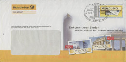 Plusbrief F351 ATM Briefkasten: Motivwechsel Automatenmarken, SSt Bonn 15.9.2008 - Briefomslagen - Ongebruikt