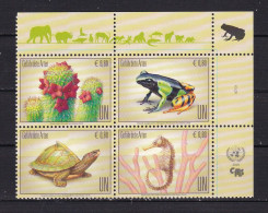 UNITED NATIONS-VIENNA-ENDANGERED SPECIES BLOCK-MNH - Nuevos