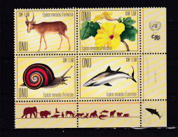 UNITED NATIONS-GENEVA-ENDANGERED SPECIES BLOCK-MNH - Unused Stamps